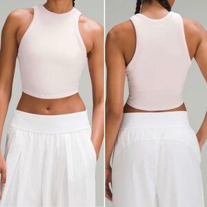 NWT Lululemon Hold Tight Cropped Tank Top Light Pink 12